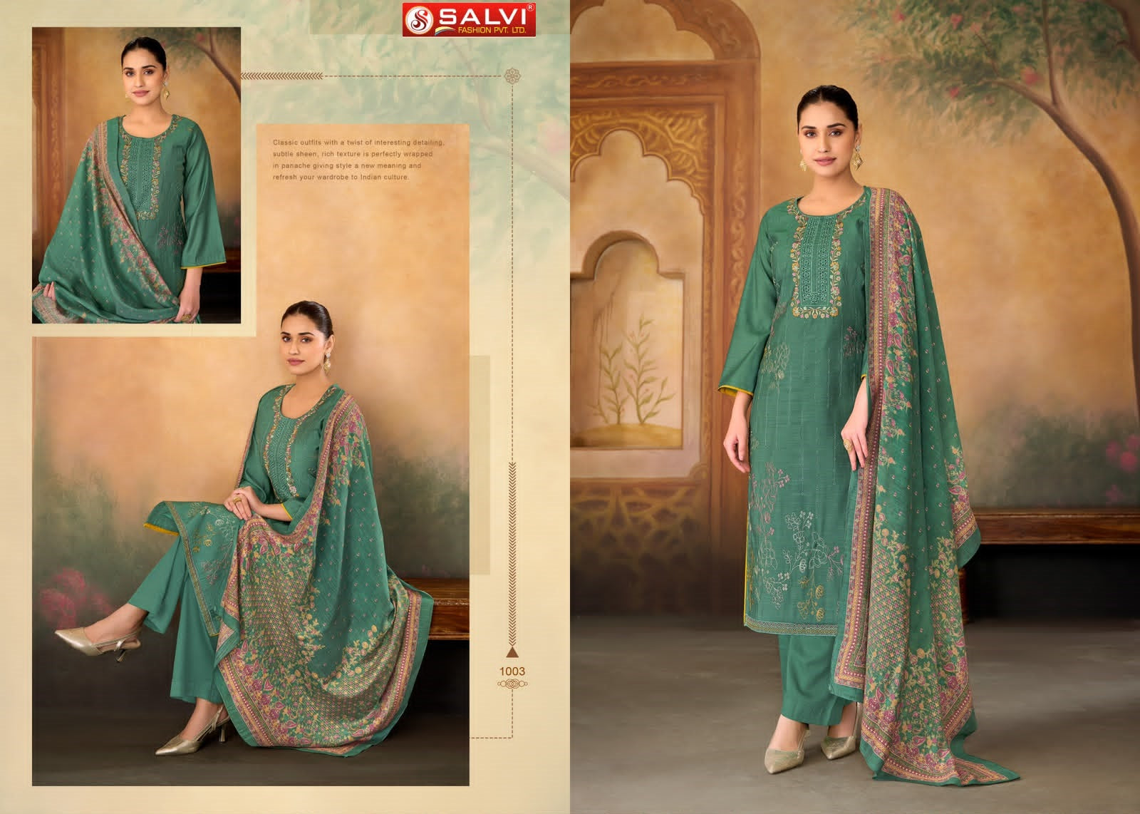 Shaurvi Salvi Fashion Vintage Silk Pant Style Suits Wholesale Rate
