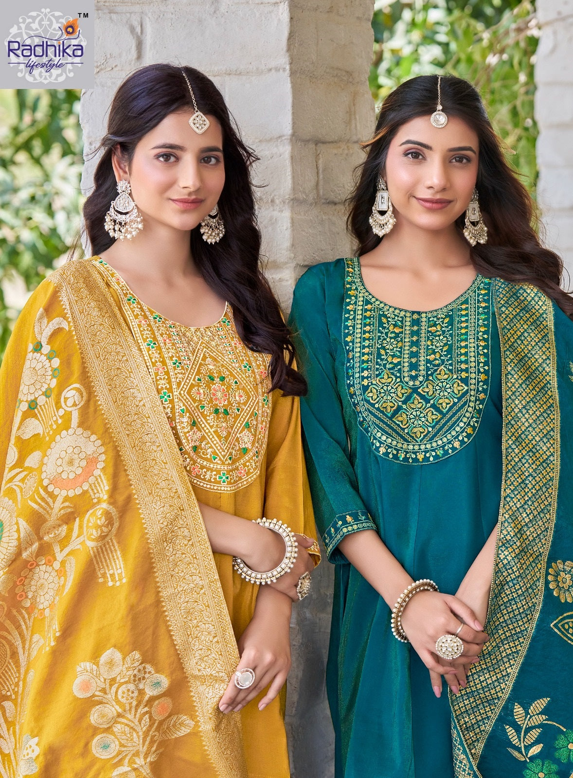 Shayona Vol 1 Radhika Lifestyle Simmer Readymade Plazzo Style Suits Exporter Gujarat