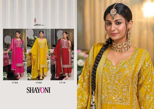 Shayoni Eba Lifestyle Chinon Readymade Plazzo Style Suits Manufacturer