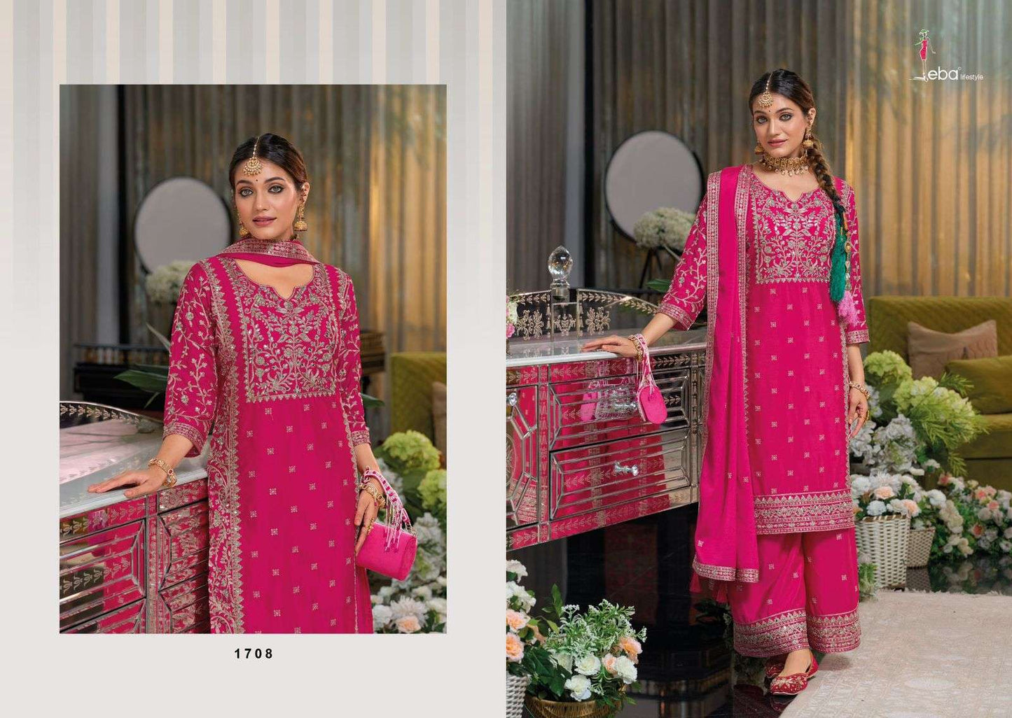 Shayoni Eba Lifestyle Chinon Readymade Plazzo Style Suits Manufacturer