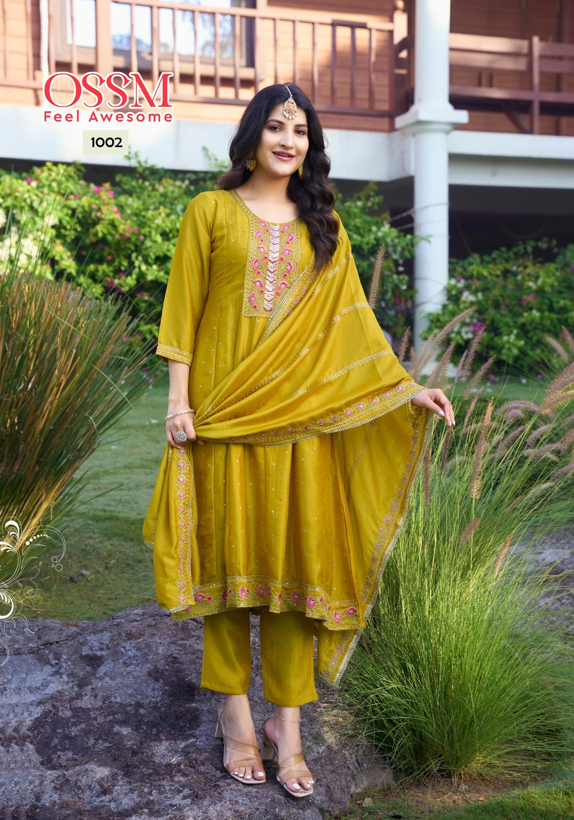 Shayra Ossm Vichitra Silk Readymade Anarkali Suits Wholesaler Ahmedabad