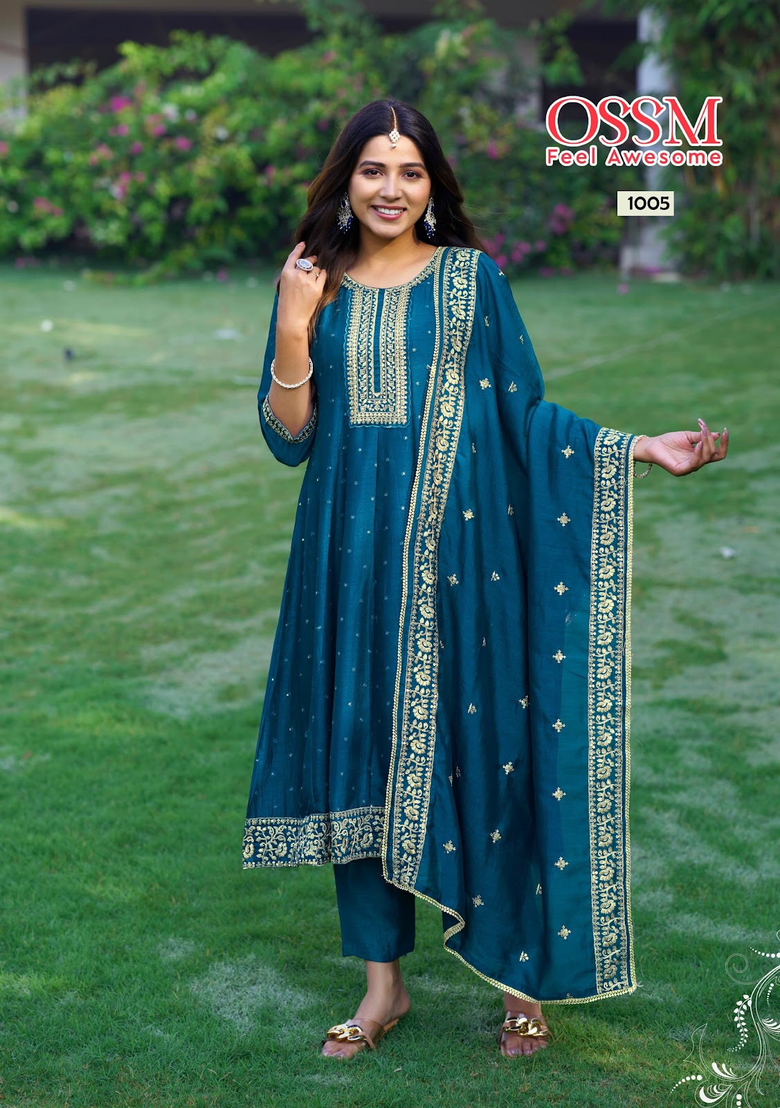 Shayra Ossm Vichitra Silk Readymade Anarkali Suits Wholesaler Ahmedabad