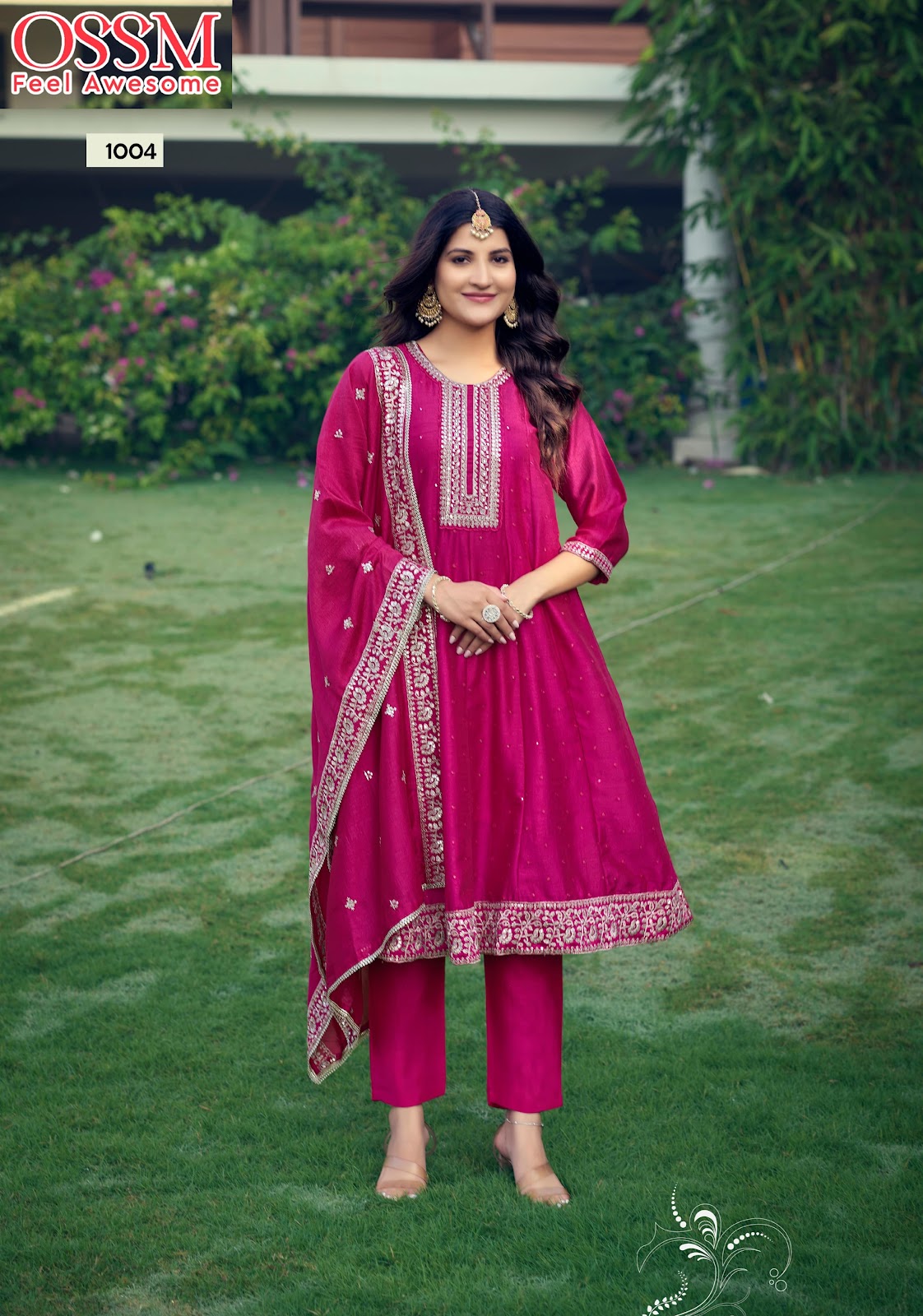 Shayra Ossm Vichitra Silk Readymade Anarkali Suits Wholesaler Ahmedabad