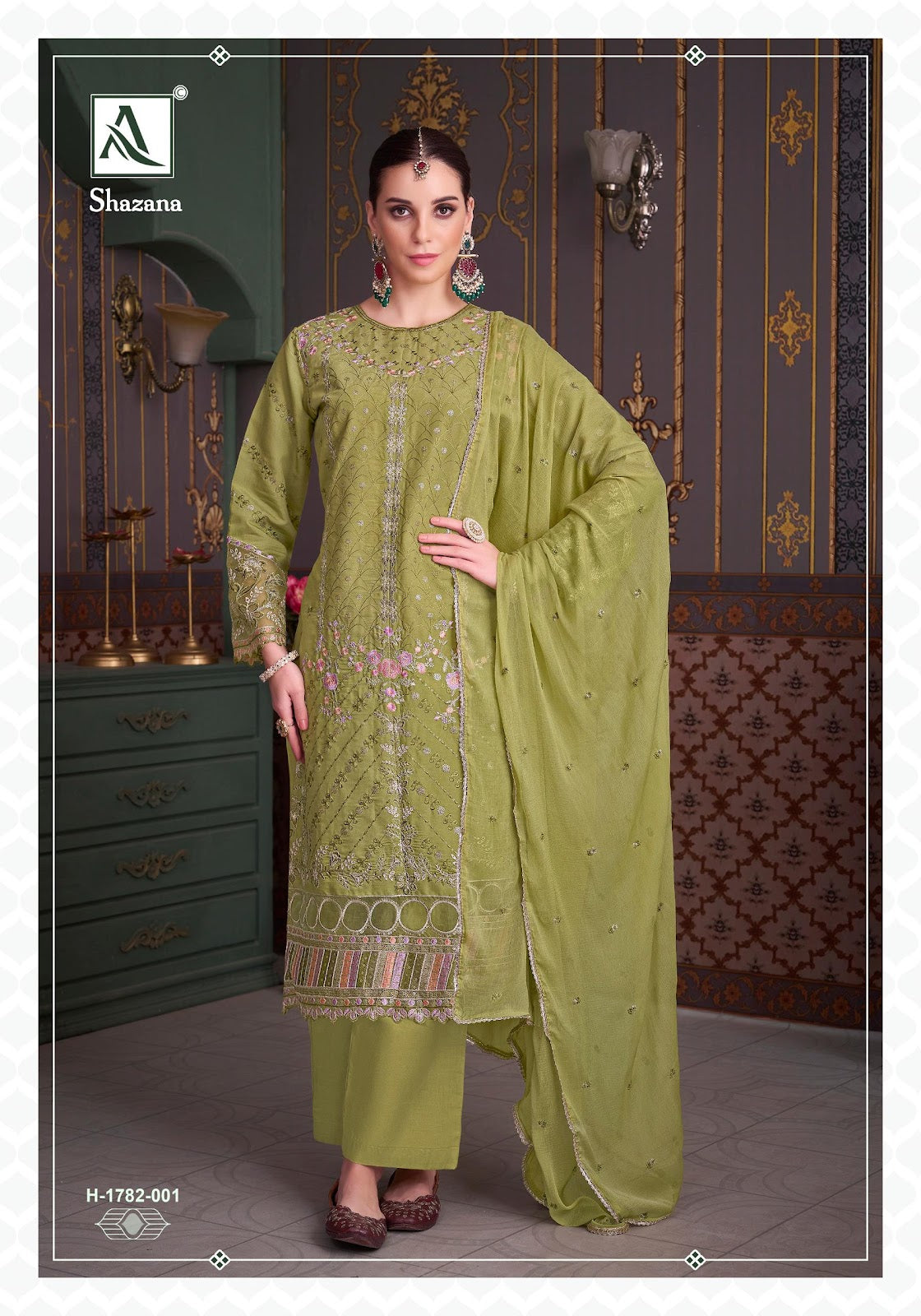 Shazana Alok Roman Silk Karachi Salwar Suits Supplier India