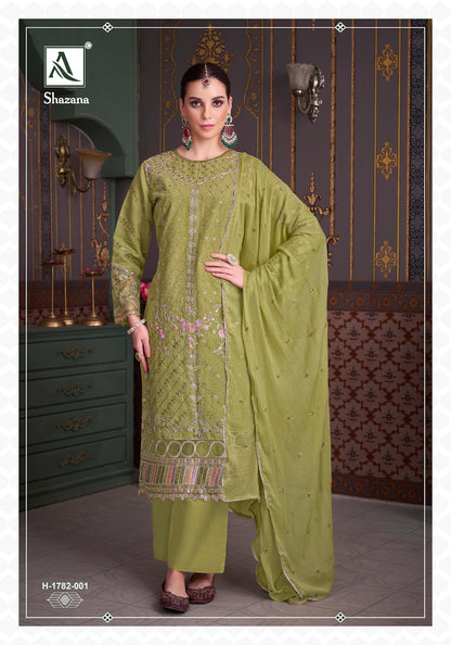 Shazana Alok Roman Silk Karachi Salwar Suits Supplier India