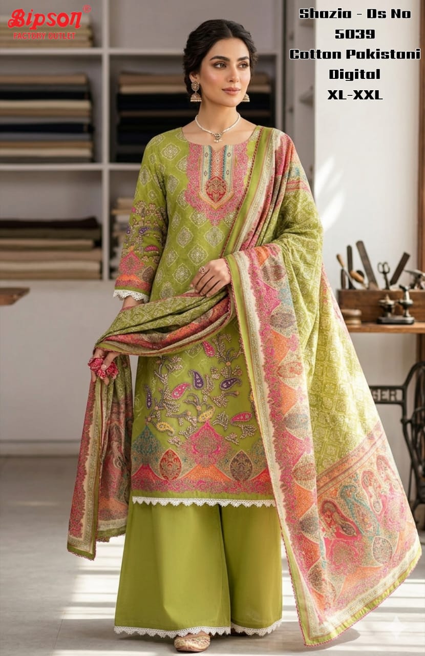 Shazia 5039 Bipson Prints Cotton Karachi Readymade Suits Exporter India