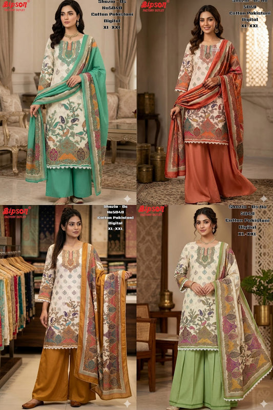 Shazia 5040 Bipson Prints Cotton Karachi Readymade Suits Wholesale Rate