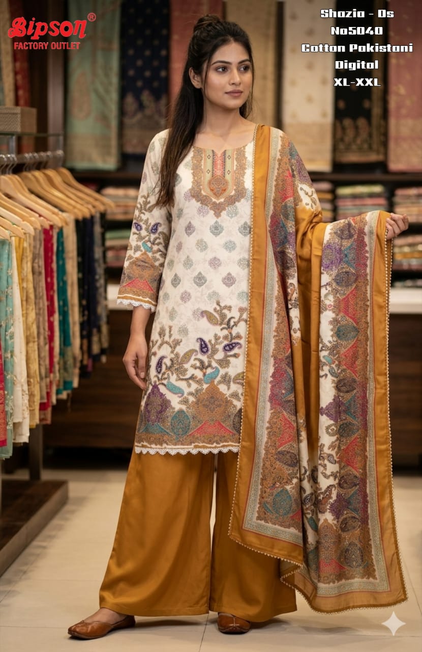 Shazia 5040 Bipson Prints Cotton Karachi Readymade Suits Wholesale Rate