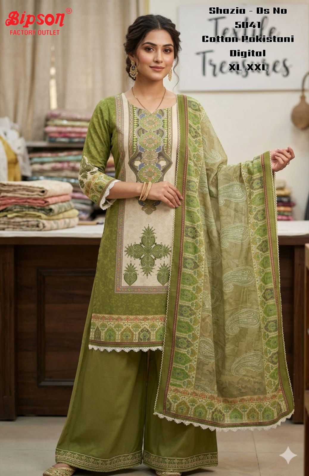Shazia 5041 Bipson Prints Cotton Karachi Readymade Suits Manufacturer Ahmedabad