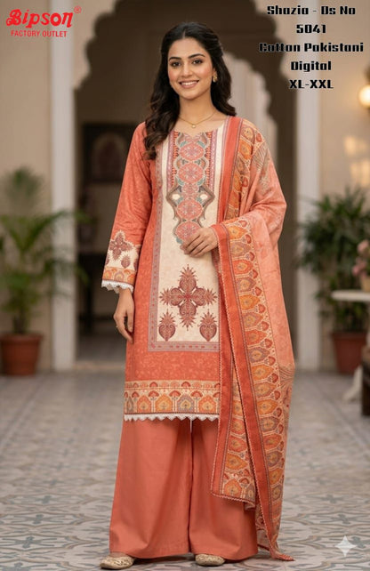 Shazia 5041 Bipson Prints Cotton Karachi Readymade Suits Manufacturer Ahmedabad