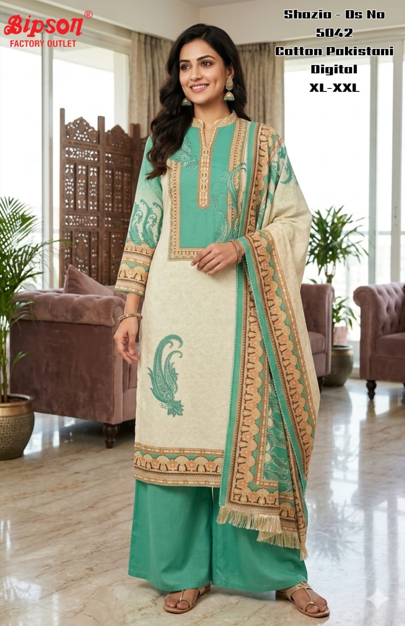 Shazia 5042 Bipson Prints Cotton Karachi Readymade Suits Supplier India