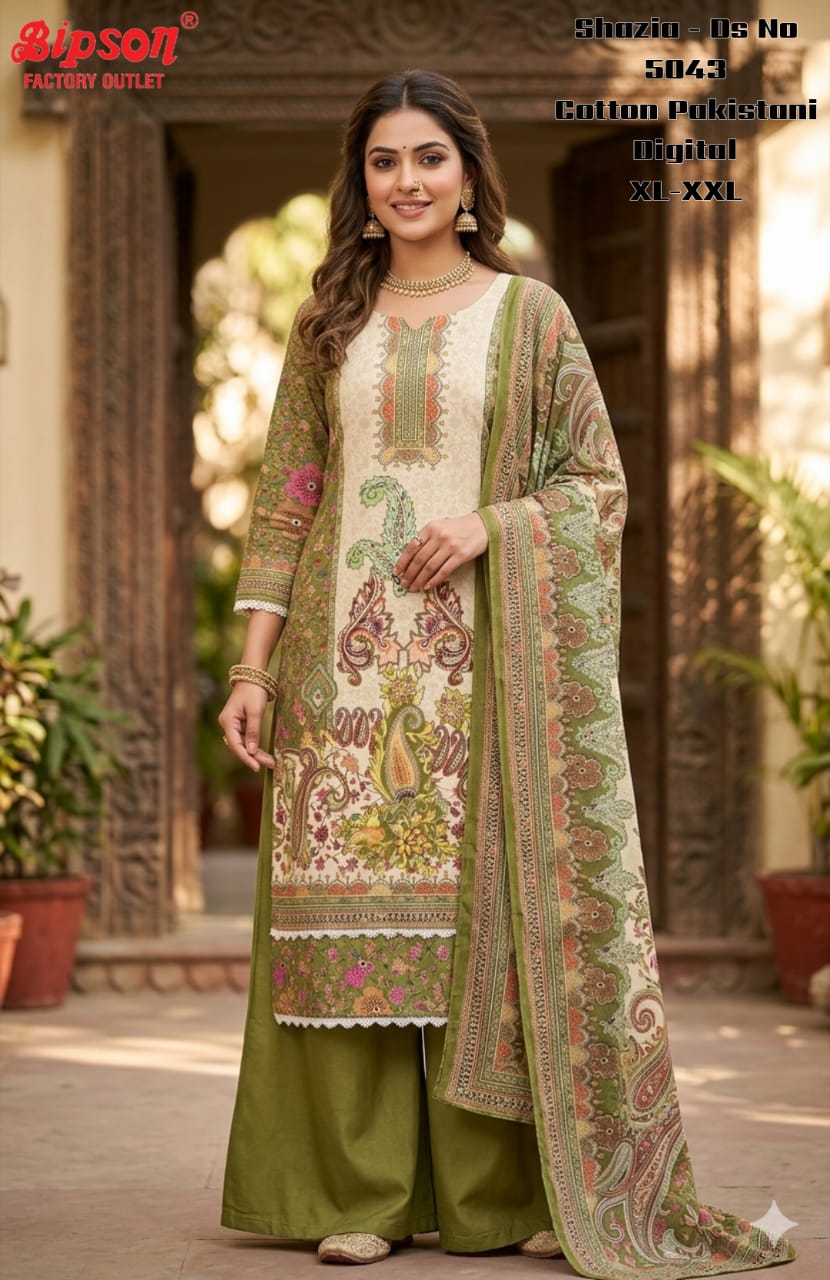Shazia 5043 Bipson Prints Cotton Karachi Readymade Suits Manufacturer India