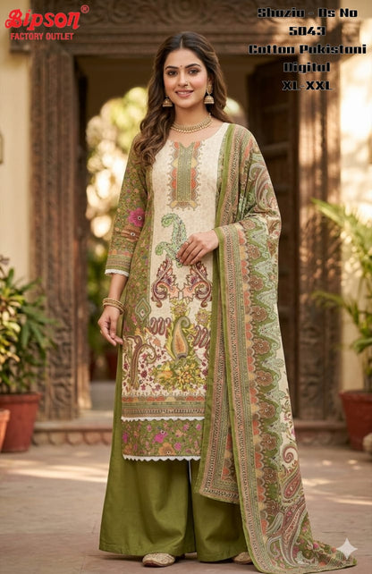 Shazia 5043 Bipson Prints Cotton Karachi Readymade Suits Manufacturer India