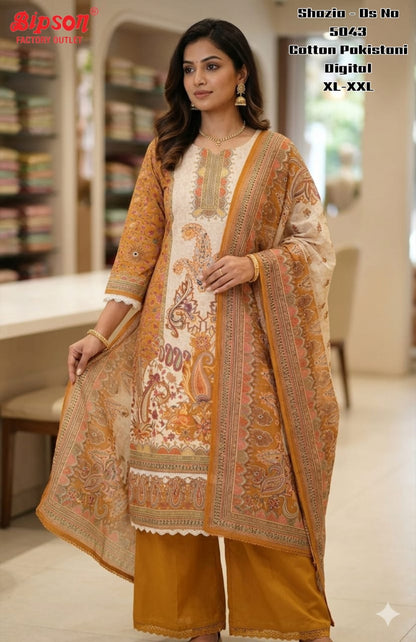 Shazia 5043 Bipson Prints Cotton Karachi Readymade Suits Manufacturer India