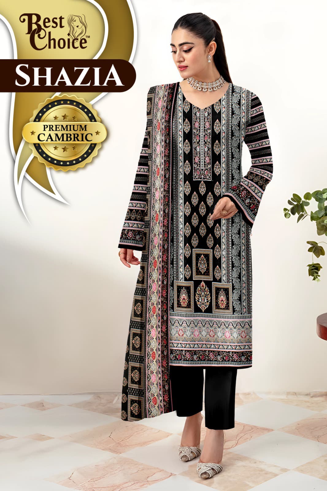 Shazia Best Choice Cambric Karachi Salwar Suits Wholesale Price