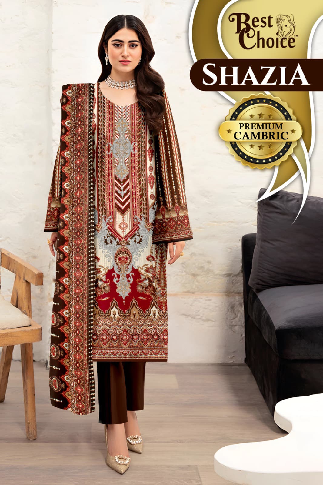 Shazia Best Choice Cambric Karachi Salwar Suits Wholesale Price