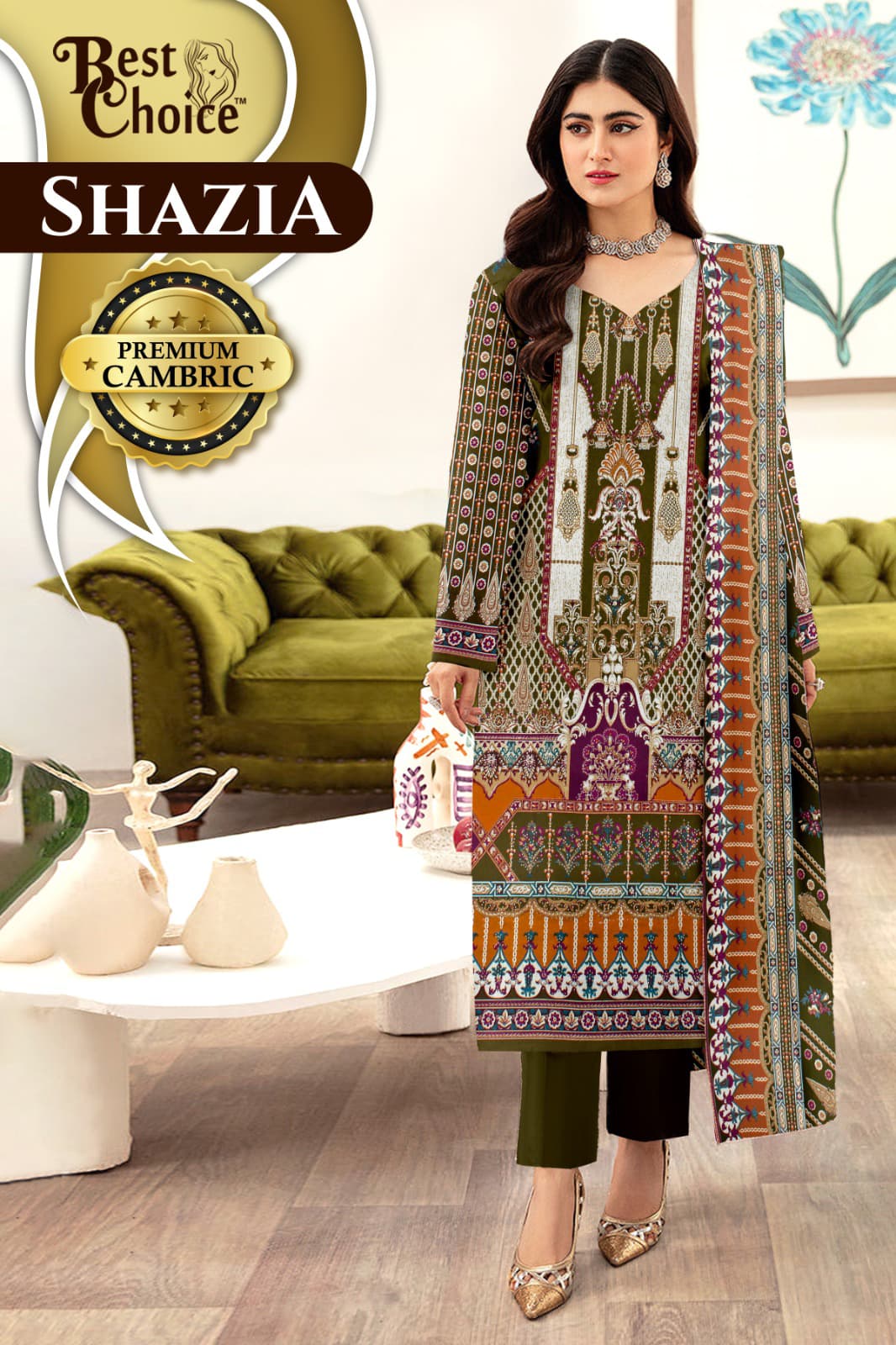 Shazia Best Choice Cambric Karachi Salwar Suits Wholesale Price