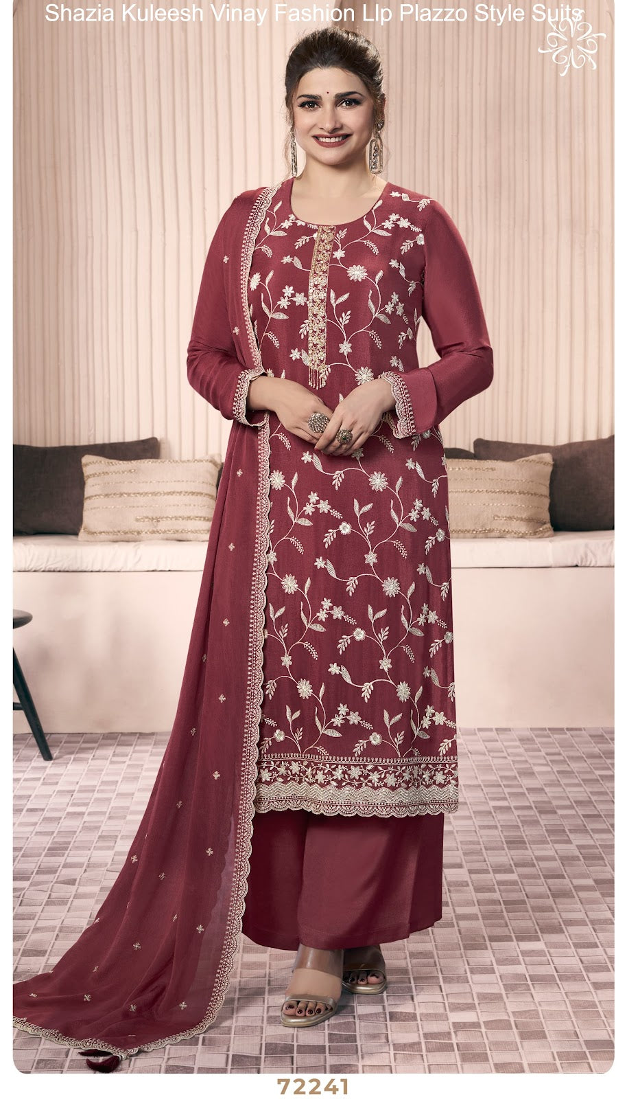 Shazia Kuleesh Vinay Fashion Llp Chinon Plazzo Style Suits Wholesaler Ahmedabad