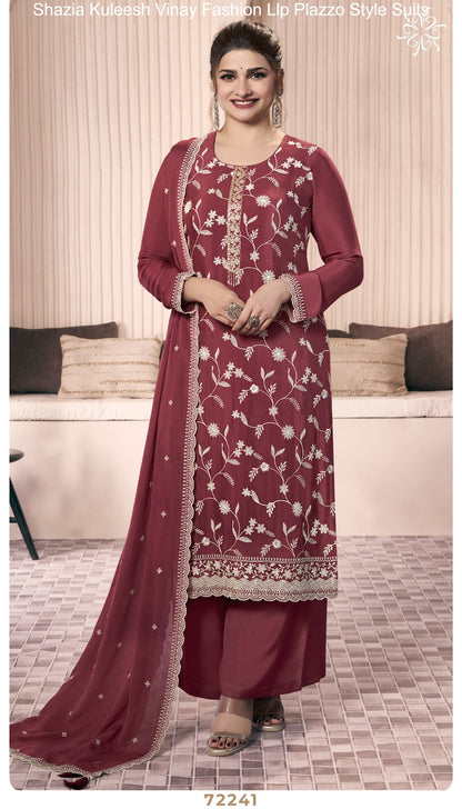 Shazia Kuleesh Vinay Fashion Llp Chinon Plazzo Style Suits Wholesaler Ahmedabad