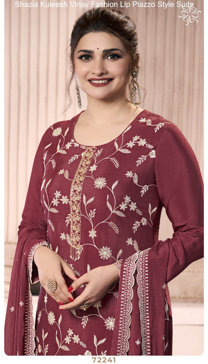 Shazia Kuleesh Vinay Fashion Llp Chinon Plazzo Style Suits Wholesaler Ahmedabad
