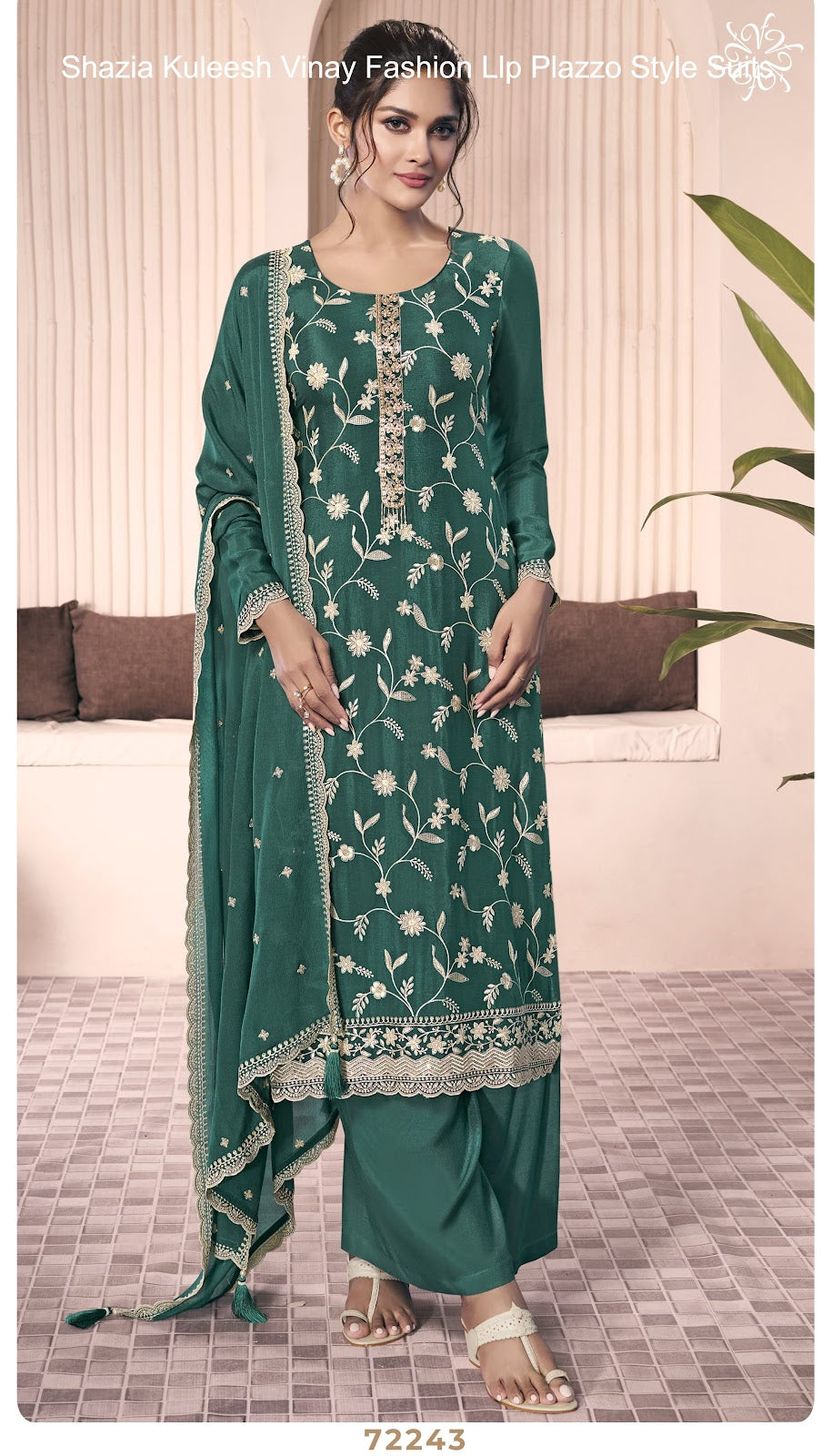 Shazia Kuleesh Vinay Fashion Llp Chinon Plazzo Style Suits Wholesaler Ahmedabad