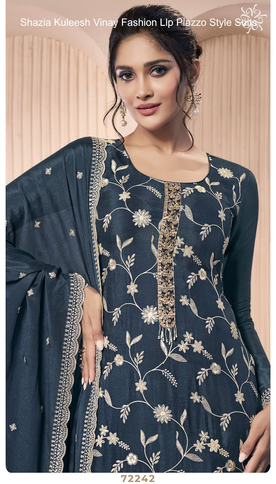 Shazia Kuleesh Vinay Fashion Llp Chinon Plazzo Style Suits Wholesaler Ahmedabad