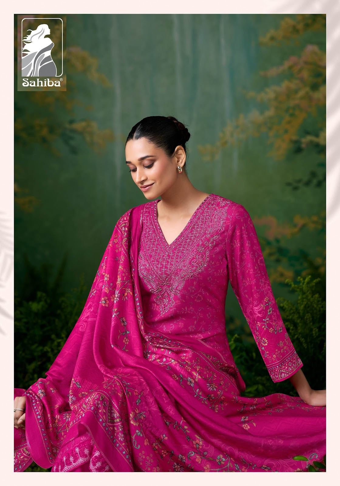 Shazmina Sahiba Twill Pashmina Suits Wholesaler Gujarat