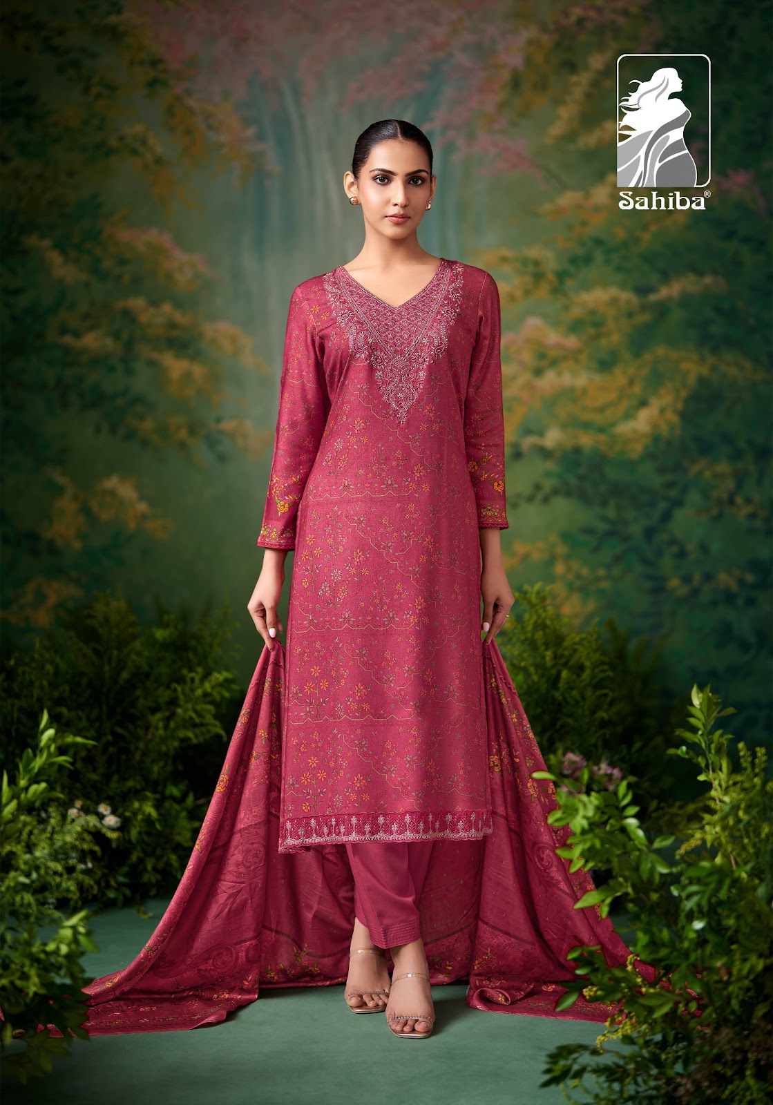 Shazmina Sahiba Twill Pashmina Suits Wholesaler Gujarat