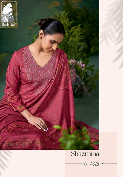 Shazmina Sahiba Twill Pashmina Suits Wholesaler Gujarat