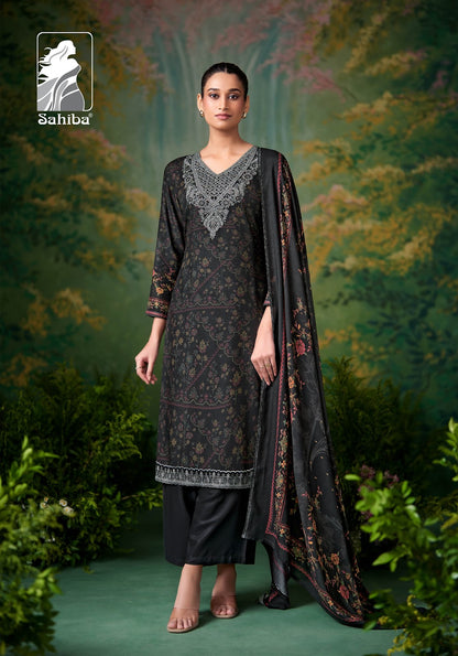 Shazmina Sahiba Twill Pashmina Suits Wholesaler Gujarat