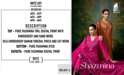 Shazmina Sahiba Twill Pashmina Suits Wholesaler Gujarat