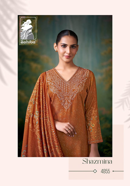 Shazmina Sahiba Twill Pashmina Suits Wholesaler Gujarat