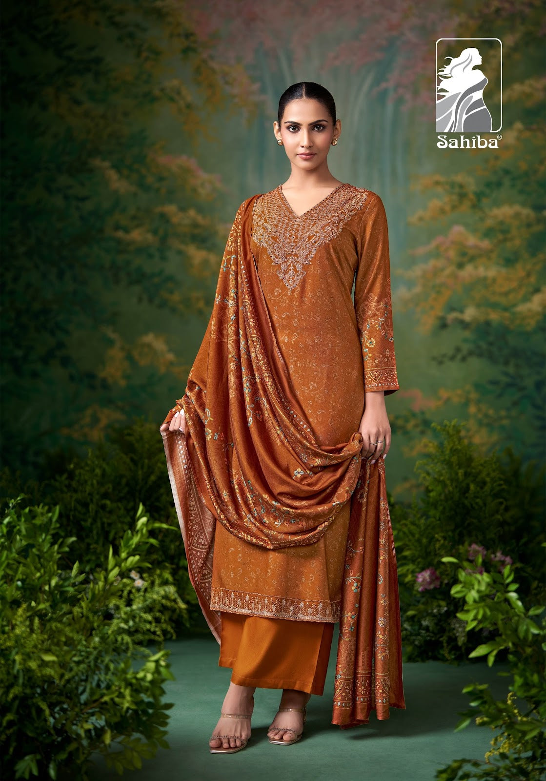 Shazmina Sahiba Twill Pashmina Suits Wholesaler Gujarat