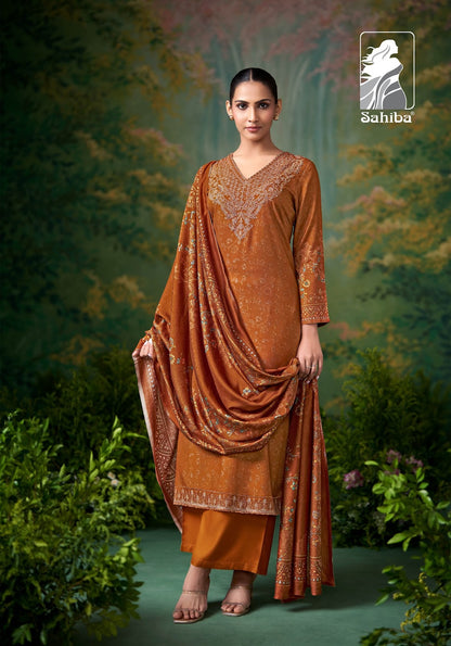 Shazmina Sahiba Twill Pashmina Suits Wholesaler Gujarat