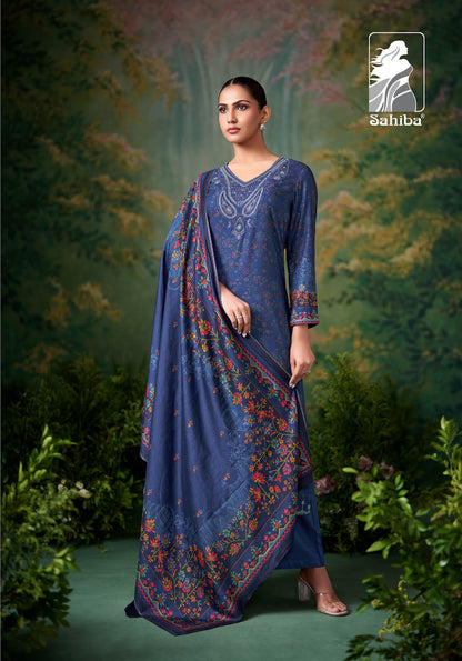 Shazmina Sahiba Twill Pashmina Suits Wholesaler Gujarat