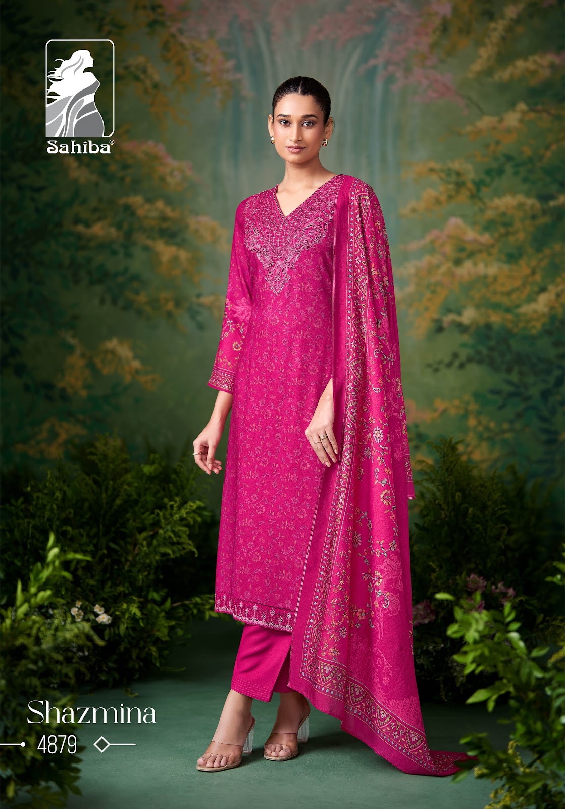 Shazmina Sahiba Twill Pashmina Suits Wholesaler Gujarat