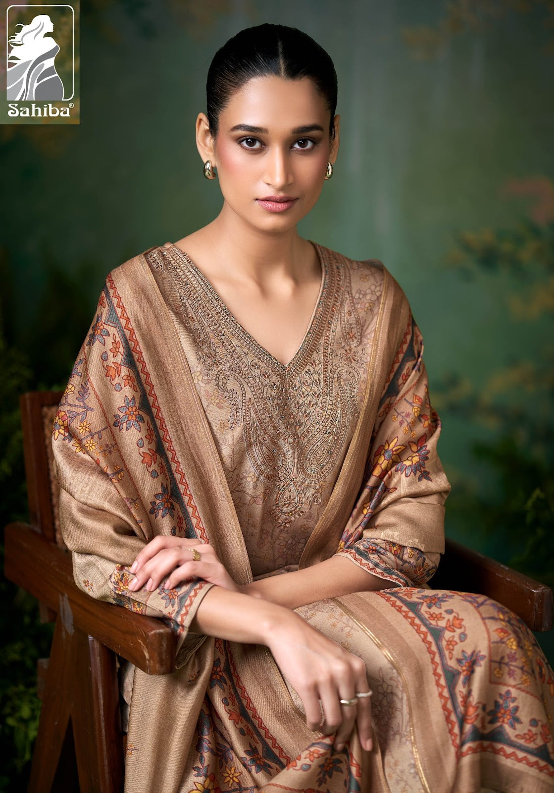 Shazmina Sahiba Twill Pashmina Suits Wholesaler Gujarat