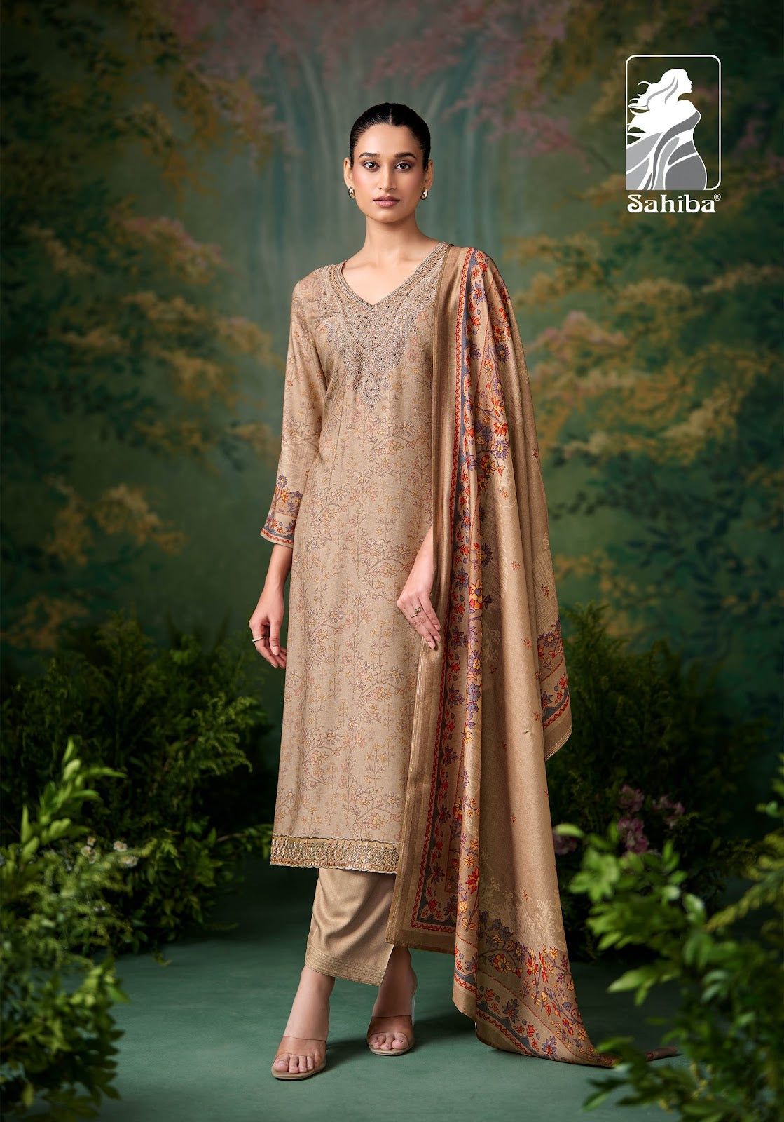 Shazmina Sahiba Twill Pashmina Suits Wholesaler Gujarat