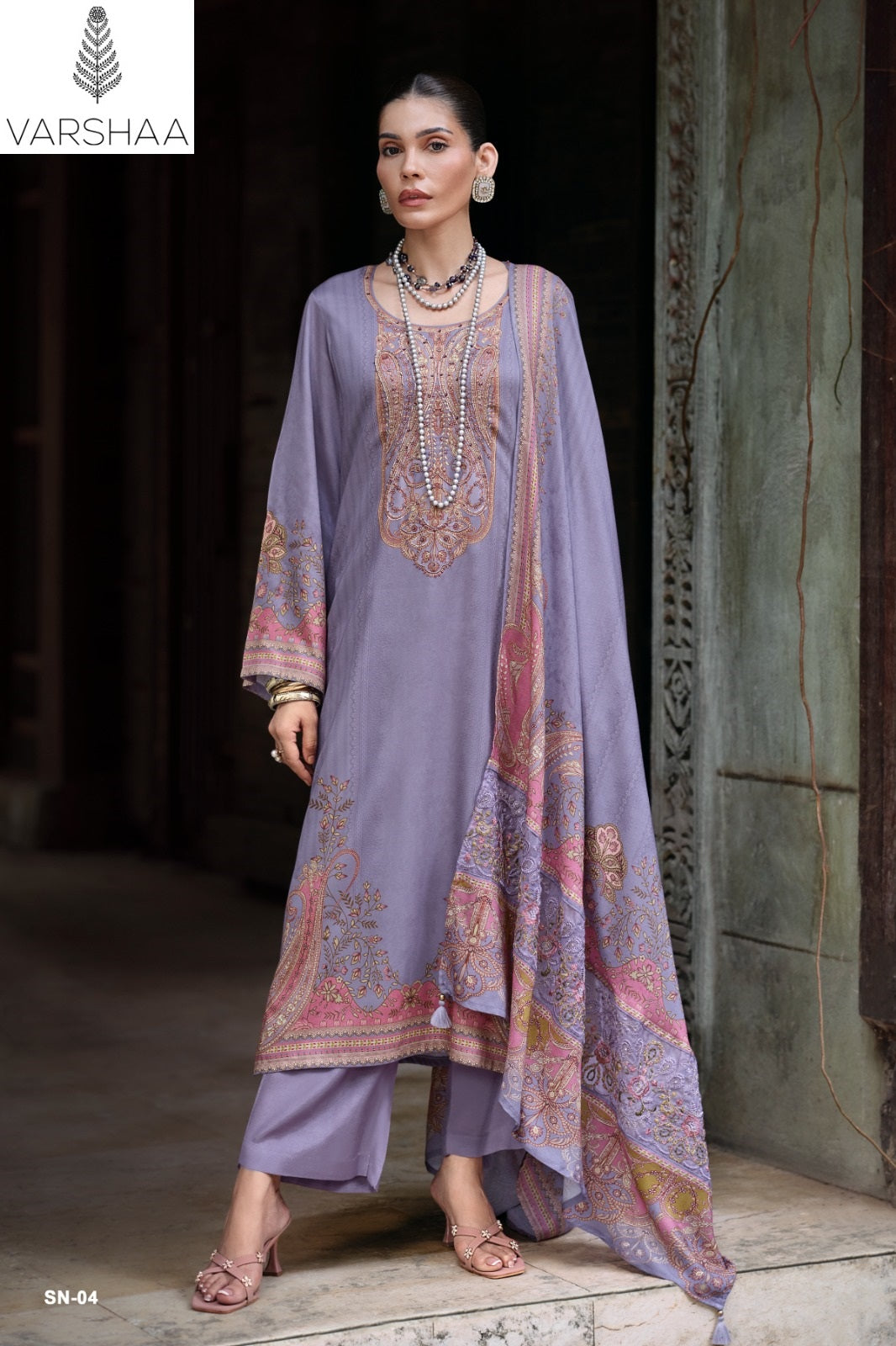 Shazneen Varshaa Viscose Muslin Pant Style Suits Wholesale Rate