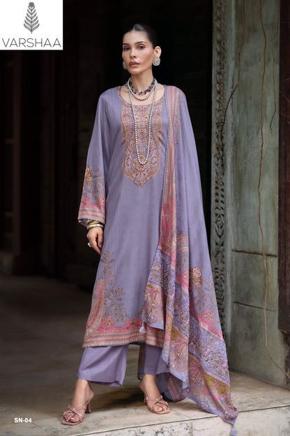 Shazneen Varshaa Viscose Muslin Pant Style Suits Wholesale Rate