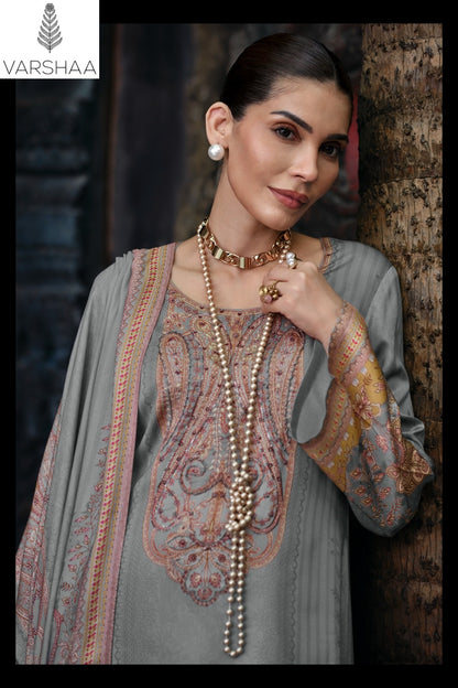 Shazneen Varshaa Viscose Muslin Pant Style Suits Wholesale Rate
