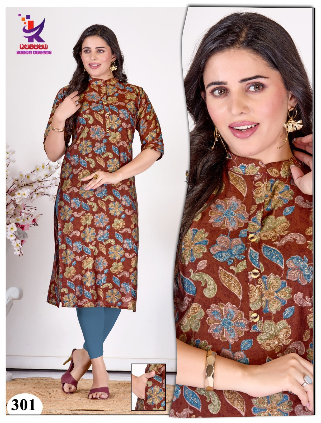 She Is Beautiful 2 Mlm Kalash Lifestyle Muslin Kurti With Pocket Wholesaler India
