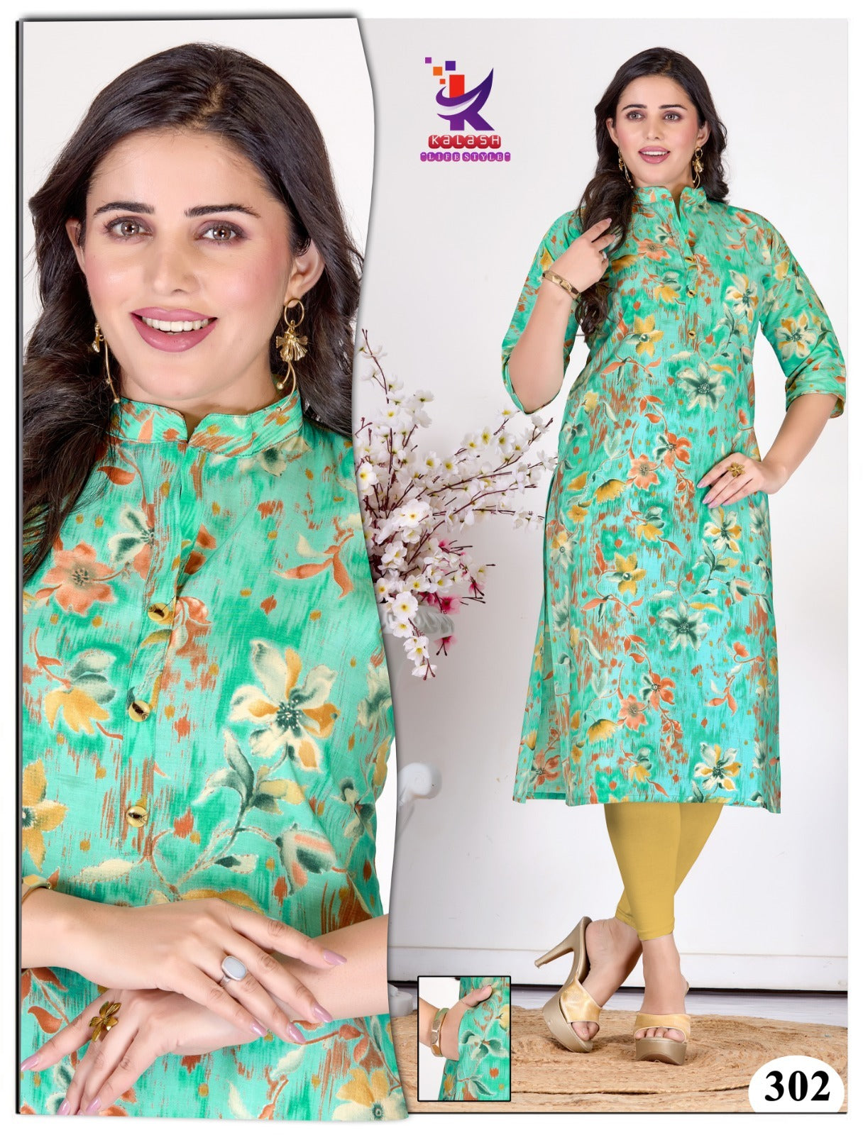 She Is Beautiful 2 Mlm Kalash Lifestyle Muslin Kurti With Pocket Wholesaler India