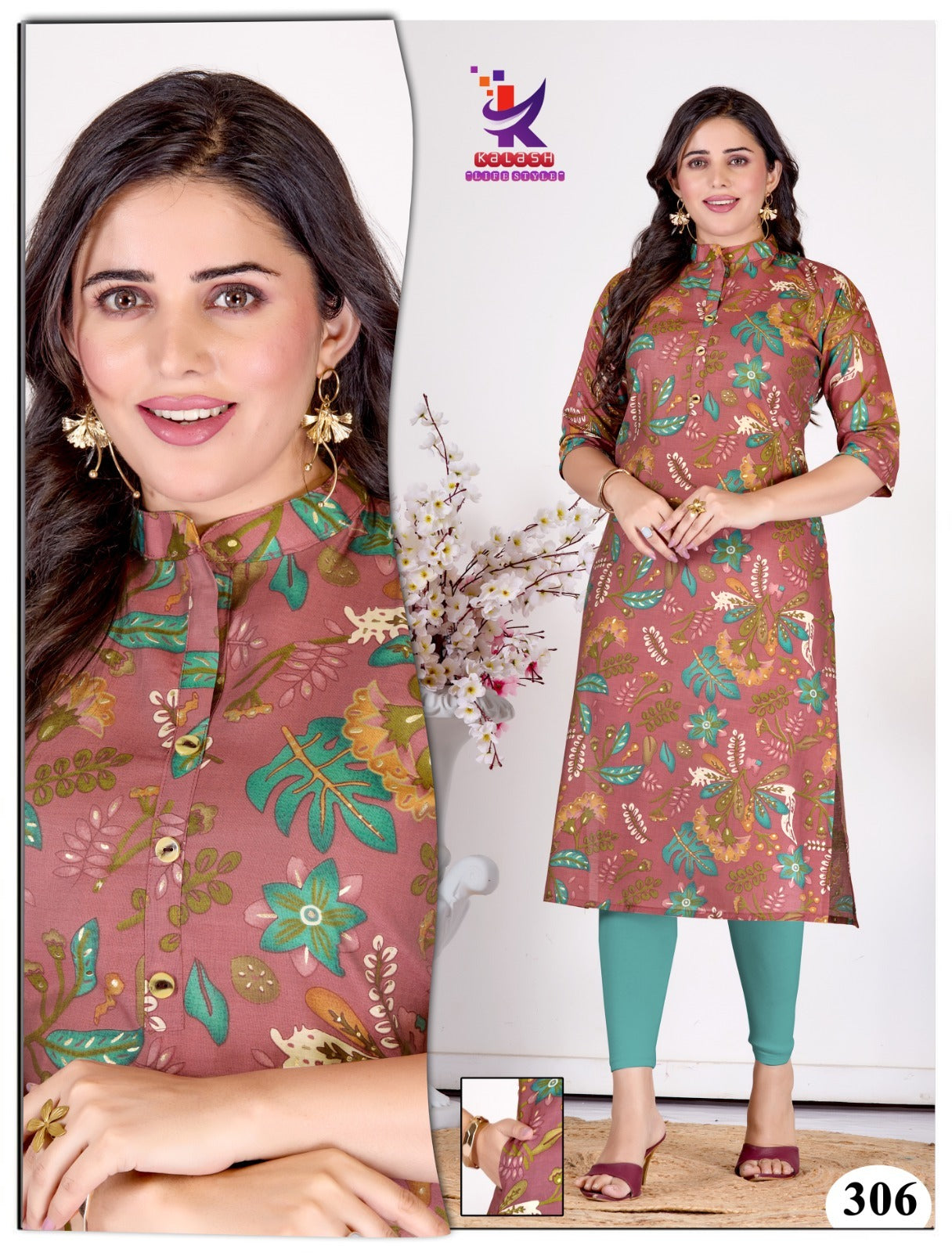 She Is Beautiful 2 Mlm Kalash Lifestyle Muslin Kurti With Pocket Wholesaler India