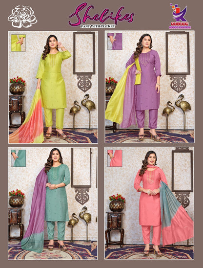 She Likes Mlm Kalash Lifestyle Vetican Readymade Pant Style Suits Wholesale Price