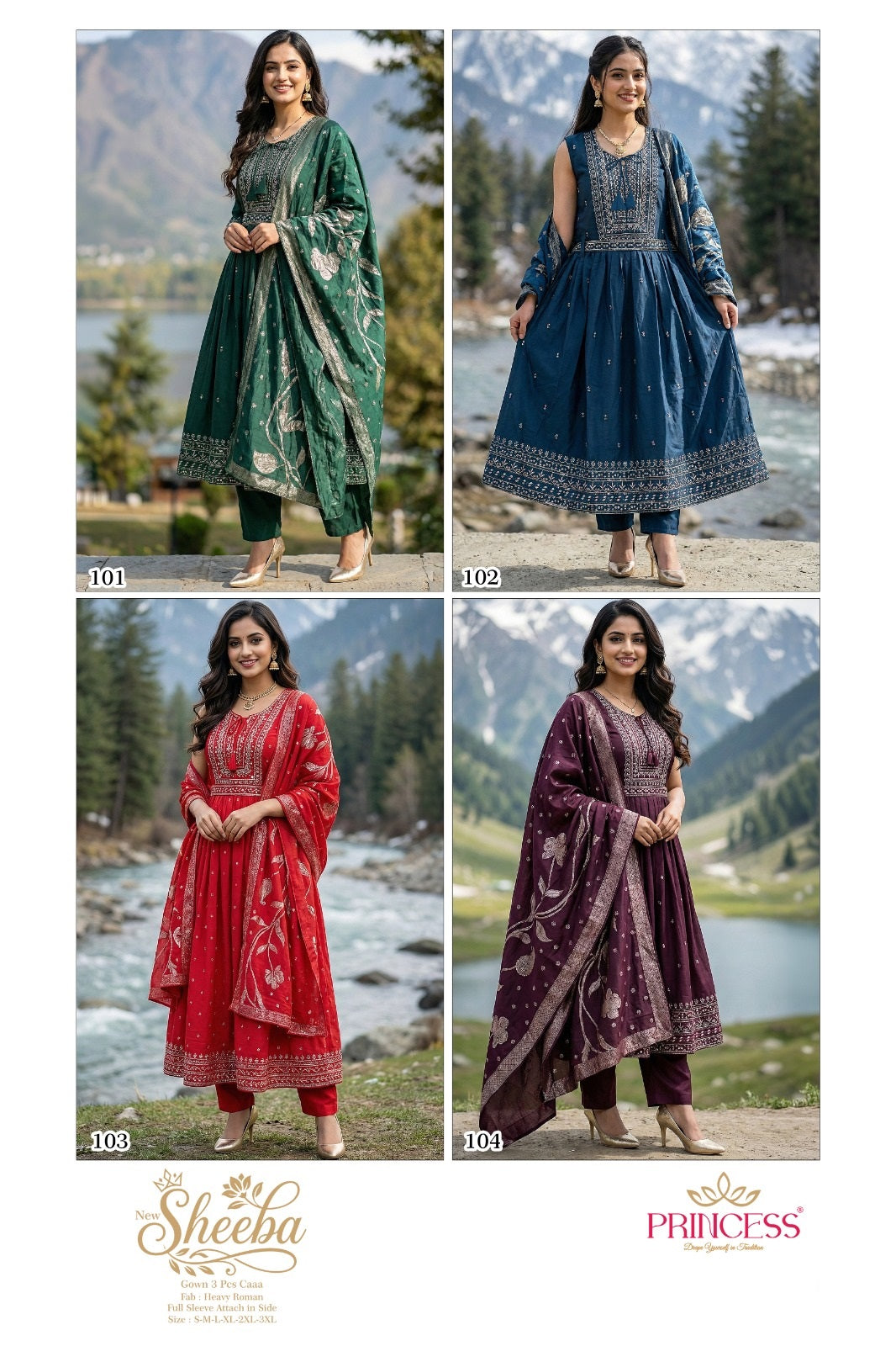 Sheeba Princess Creation Roman Silk Readymade Anarkali Suits Wholesaler Gujarat