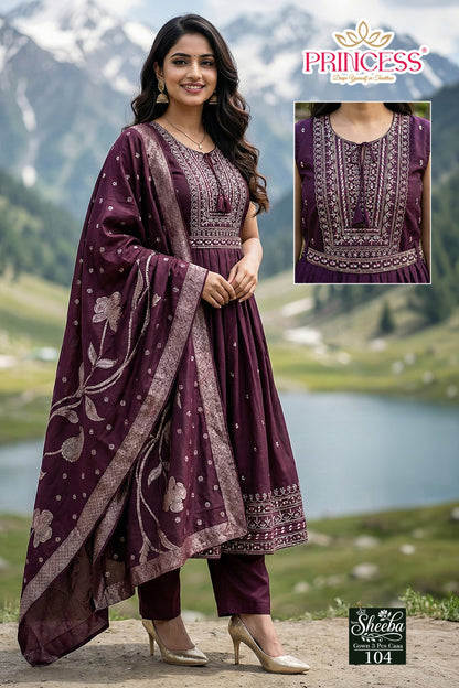 Sheeba Princess Creation Roman Silk Readymade Anarkali Suits Wholesaler Gujarat