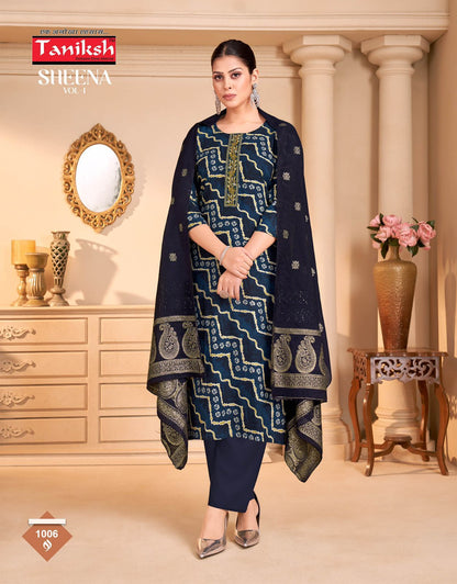 Sheena Vol 1 Taniksh Rayon Foil Readymade Pant Style Suits Manufacturer Ahmedabad