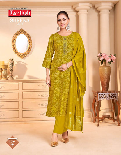 Sheena Vol 1 Taniksh Rayon Foil Readymade Pant Style Suits Manufacturer Ahmedabad