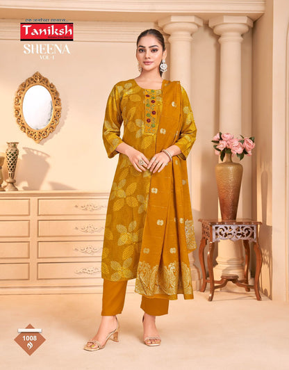 Sheena Vol 1 Taniksh Rayon Foil Readymade Pant Style Suits Manufacturer Ahmedabad